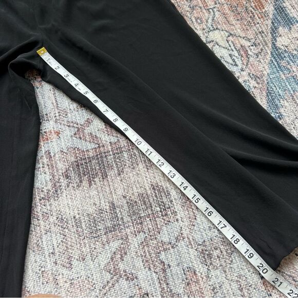Eileen Fisher Black Silk Georgette Crepe Ankle Straight Pant NWT Size Medium - Picture 12 of 16